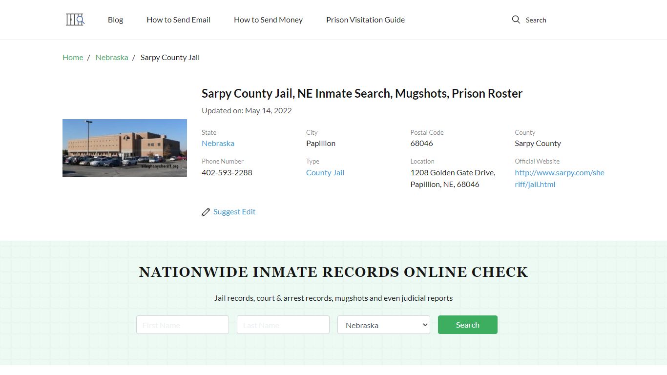 Sarpy County Jail, NE Inmate Search, Mugshots, Prison ...